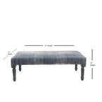 Banc rectangulaire bleu vieilli antique 47