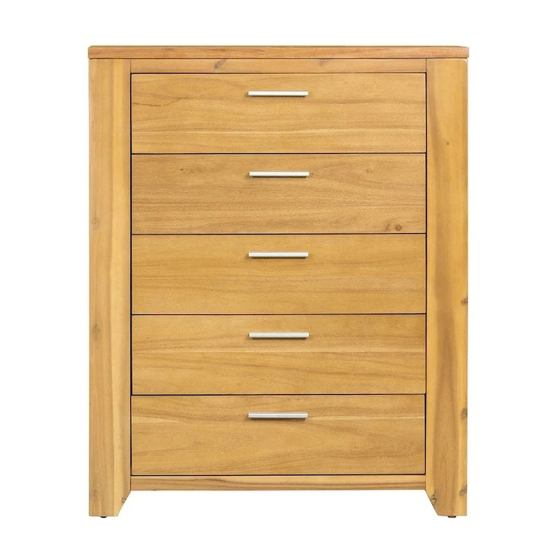 Commode de chambre en bois massif avec tiroirs, style fermette