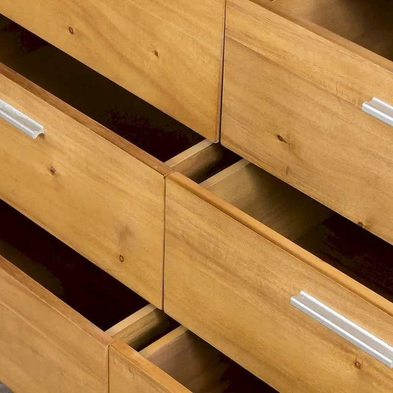Commode de chambre en bois massif avec tiroirs, style fermette
