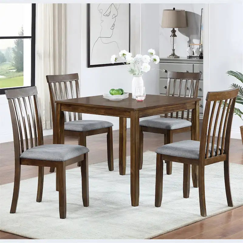 Table à manger rectangulaire en bois pour 4 personnes