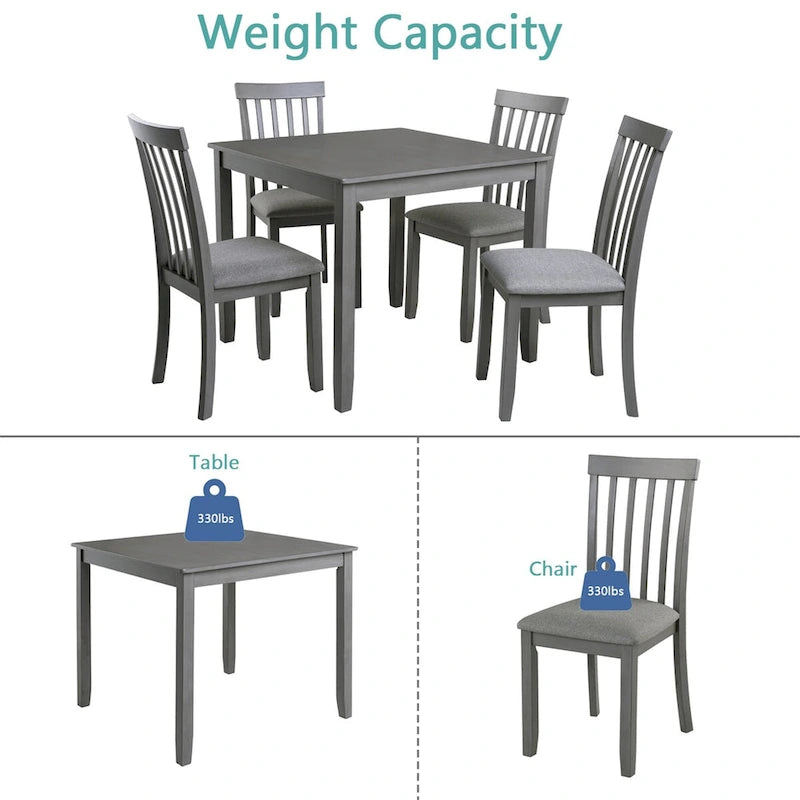 Table à manger rectangulaire en bois pour 4 personnes