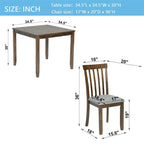 Table à manger rectangulaire en bois pour 4 personnes