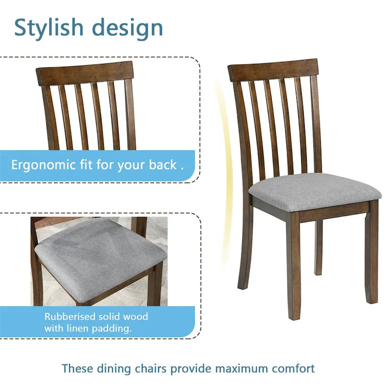 Table à manger rectangulaire en bois pour 4 personnes