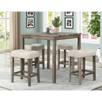 Best Master Furniture 5 Piece Square 36 x 36 Rustic Farmhouse Counter Height Set