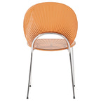 Chaise de salle à manger opulente en plastique avec piètement chromé