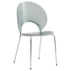 Chaise de salle à manger opulente en plastique avec piètement chromé