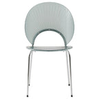 Chaise de salle à manger opulente en plastique avec piètement chromé