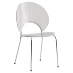 Chaise de salle à manger opulente en plastique avec piètement chromé