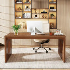 Bureau informatique de 63 pouces, bureau de direction industriel, table d'écriture rectangulaire robuste avec plateau en bois pour bureau à domicile