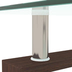 Table basse rectangulaire en noyer et verre, table basse transparente, tables d'appoint et centrales modernes pour salon, meubles de salon