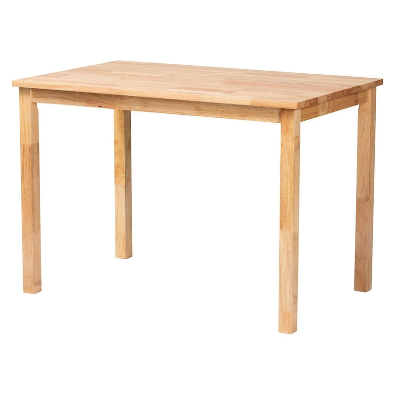 Coin repas moderne bohème en rotin Kubu naturel avec banc et table en bois