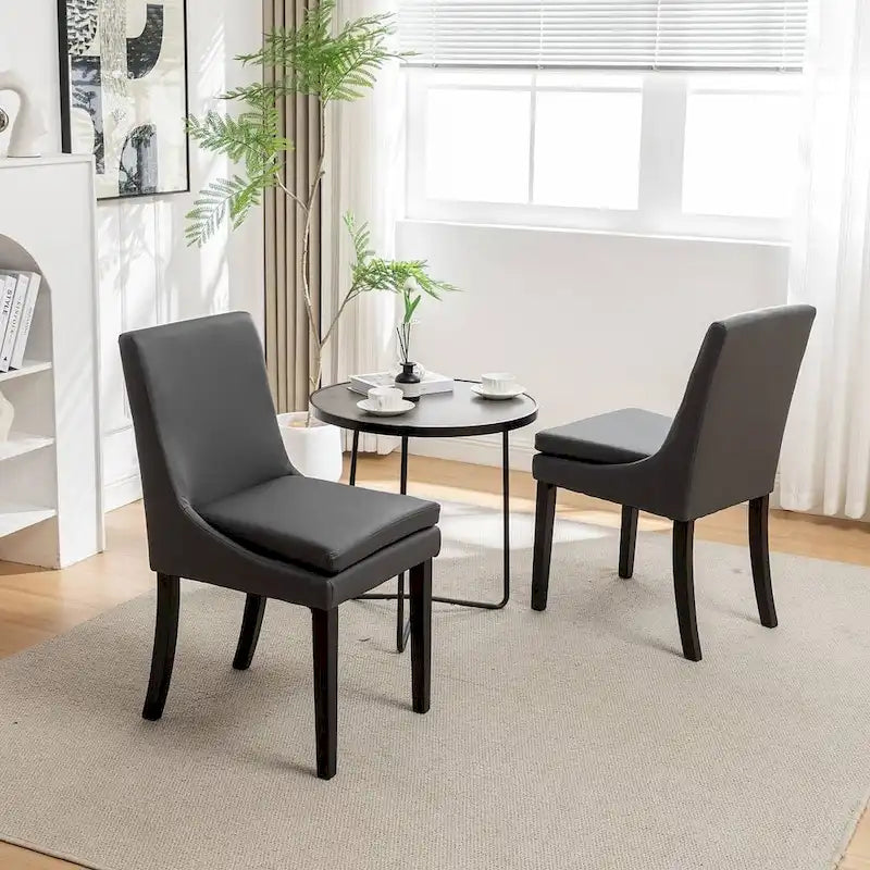 Chaises de salle à manger modernes sans accoudoirs avec rembourrage et pieds en bois massif, convenant pour la cuisine et la salle à manger