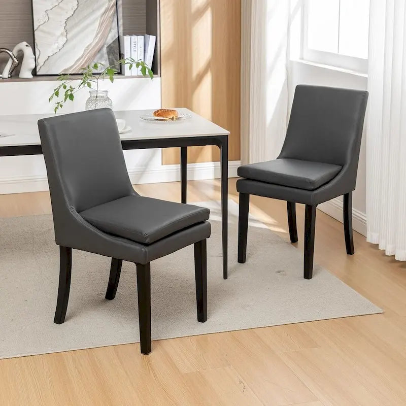 Chaises de salle à manger modernes sans accoudoirs avec rembourrage et pieds en bois massif, convenant pour la cuisine et la salle à manger