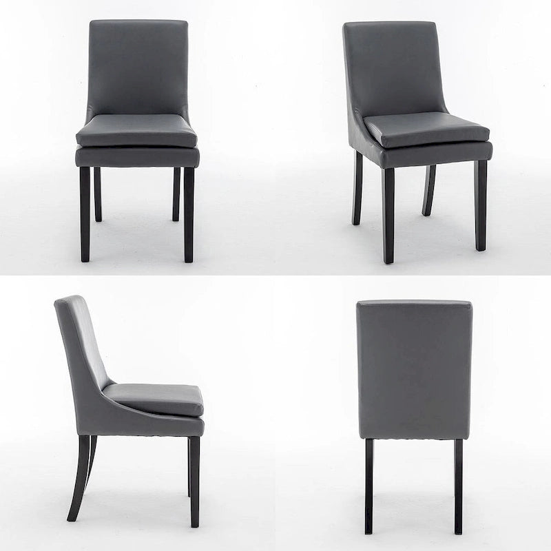 Chaises de salle à manger modernes sans accoudoirs avec rembourrage et pieds en bois massif, convenant pour la cuisine et la salle à manger