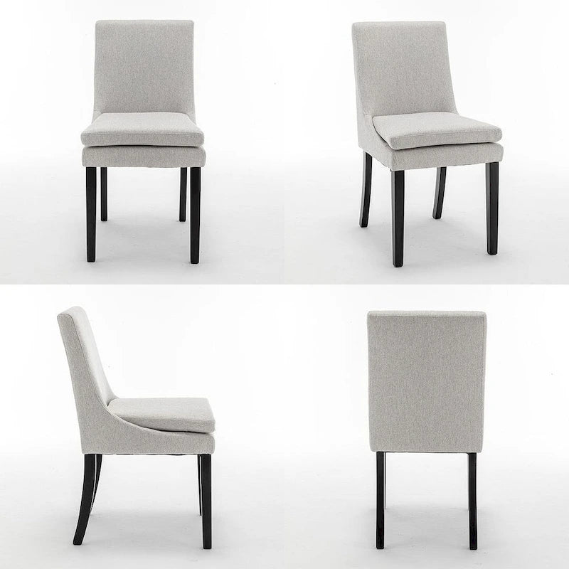 Chaises de salle à manger modernes sans accoudoirs avec rembourrage et pieds en bois massif, convenant pour la cuisine et la salle à manger