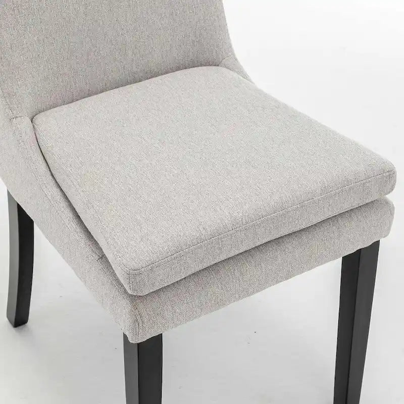 Chaises de salle à manger modernes sans accoudoirs avec rembourrage et pieds en bois massif, convenant pour la cuisine et la salle à manger