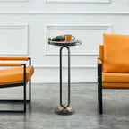 Table d'appoint ronde en marbre et métal 12 Grey