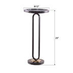 Table d'appoint ronde en marbre et métal 12 Grey