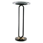Table d'appoint ronde en marbre et métal 12 Grey