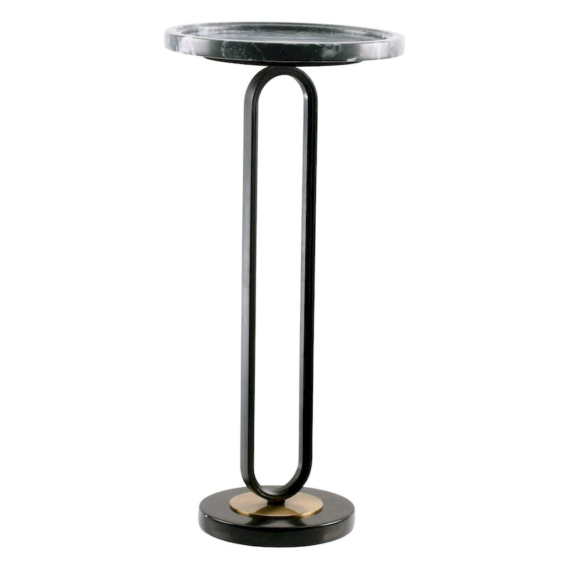 Table d'appoint ronde en marbre et métal 12 Grey