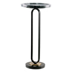 Table d'appoint ronde en marbre et métal 12 Grey