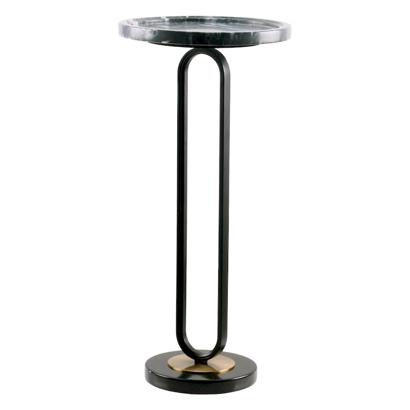 Table d'appoint ronde en marbre et métal 12 Grey
