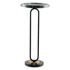 Table d'appoint ronde en marbre et métal 12 Grey