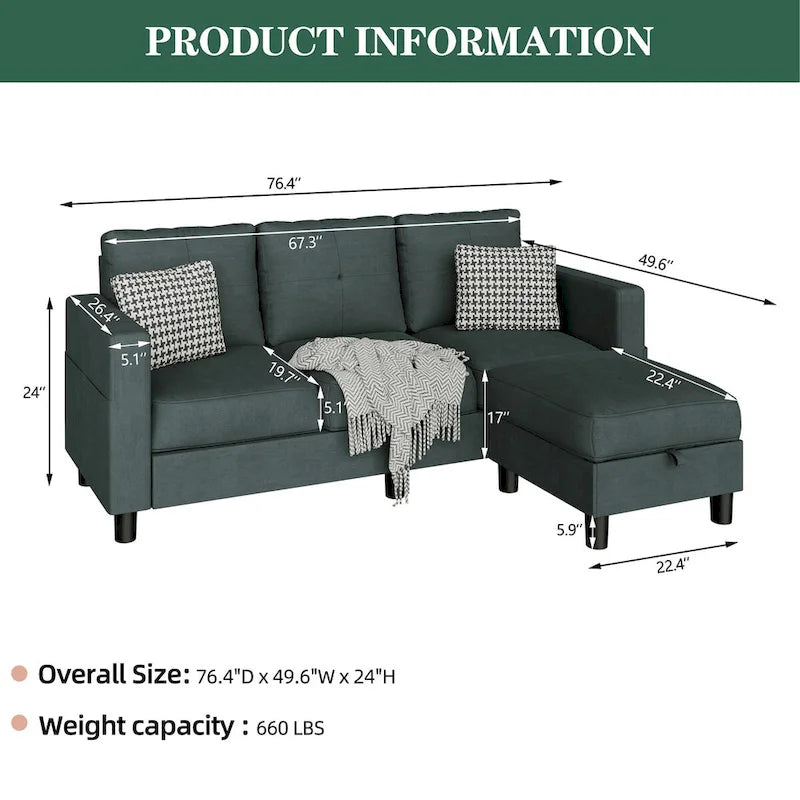 Canapé modulable convertible, Canapé d'angle en L