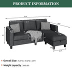 Canapé modulable convertible, Canapé d'angle en L